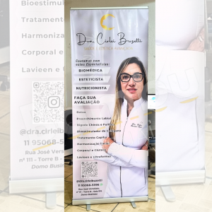 Banner Roll UP - 80x200cm Lona 240g Brilho 80x200cm 4x0 Brilho Estrutura + Lona + Bolsa 