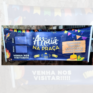 Faixa com madeira e corda Lona 240g Brilho Diversos 4x0 Brilho Madeira e cordinha nas laterais 